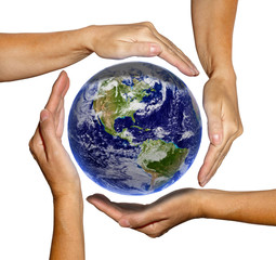 Earth hands - (Texture by www.Nasa.gov)