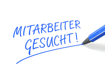 Mitarbeiter gesucht! blau