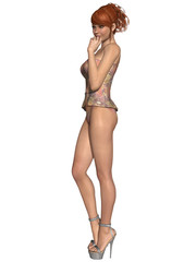 Fototapeta premium Beautiful young woman with sexy summer clothes