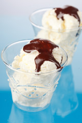 vanilla ice cream with chocolate