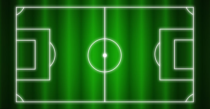 soccer field with white lines and green background