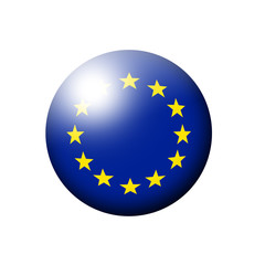 european union flag ball over white