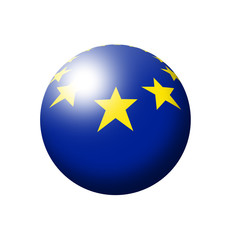 european union flag ball over white