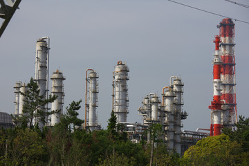 Obraz premium Oil refinery in Japan