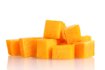 sliced pumpkin isolated on white