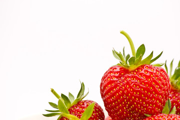 Strawberries on white background