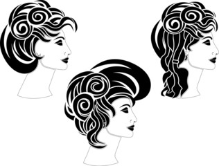 set of hairstyles