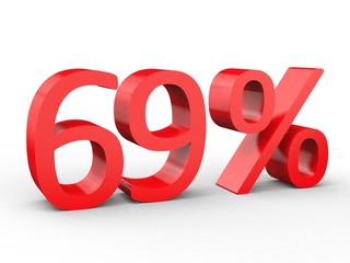 3d Schrift 69% rot