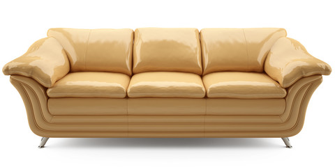 yellow lither sofa