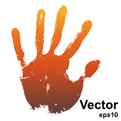 Vector conceptual hand print painted