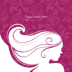 Background with beautiful girl silhouette