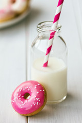 Doughnut and milk