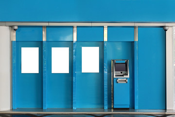 ATM machine and blank poster