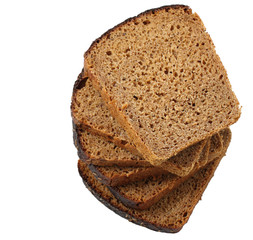 The cut rye bread