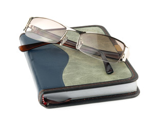 book and glasses