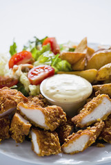 Tasty Chicken Strips With Country Potatoes