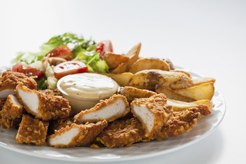 Tasty Chicken Strips With Salad