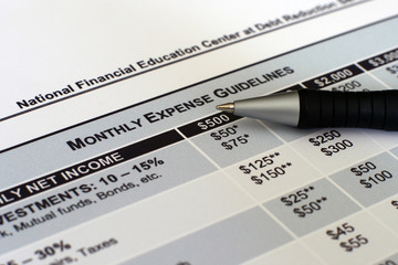 Monthly spending plan