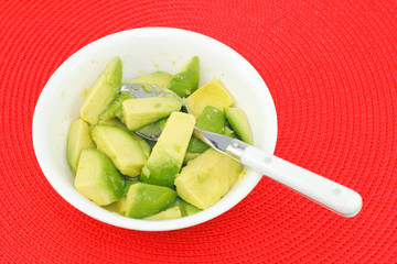 Avocado Pieces with Lime Juice
