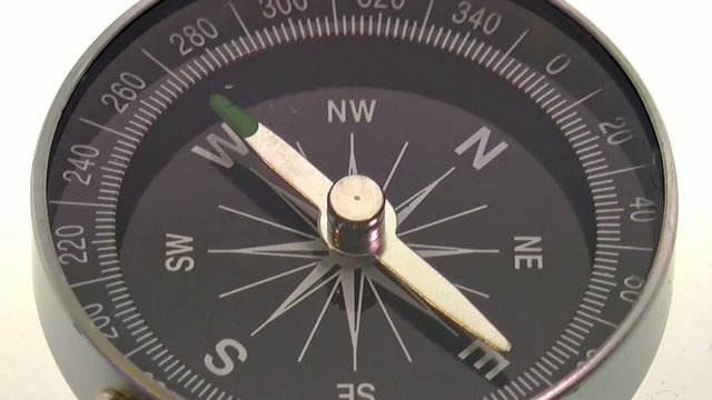 compass pointing west