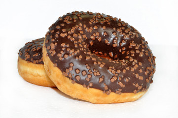 Assorted donuts on a white background