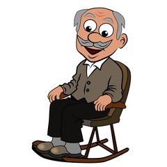 Opa im Schaukelstuhl