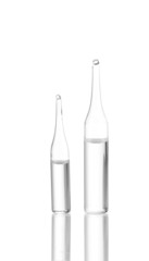 Medical ampoules isolated on white