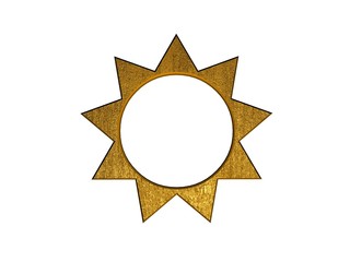 3d golden sun symbol