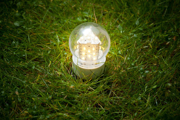 led lamp on the grass