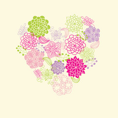 Card with floral heart