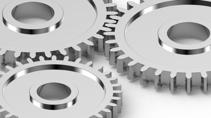 Three steel gears in connection