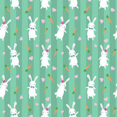 Pattern with cute rabbits