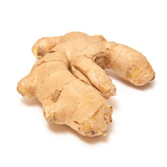 Ginger root isolated on a white studio background.