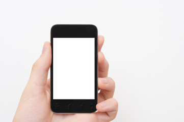 Smart Phone being held in left hand