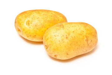 Vivaldi baking potatoes isolated on a white studio background.
