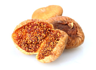 delicious dried figs isolated on white