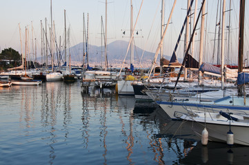 boats and Vesuvius
