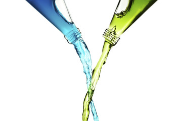 Mixing two liquids