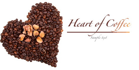 heart of coffee with text