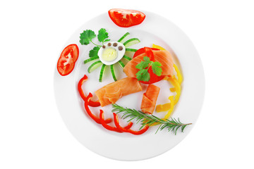 salmon and vegetables