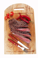 roast beef steak on wood