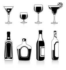 Bottle and glass set