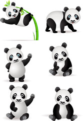 Naklejka premium Panda kreskówka