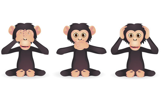 Vecteur Stock Hear no evil, speak no evil, see no evil (Three wise monkey)  | Adobe Stock