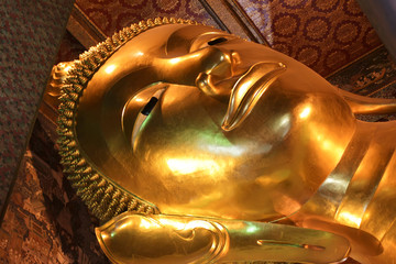 The Big golden Reclining Buddha