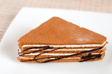 Delicious puff pastry with cream