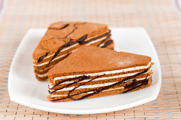 Delicious puff pastry with cream