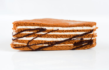 Delicious puff pastry with cream
