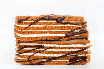 Delicious puff pastry with cream