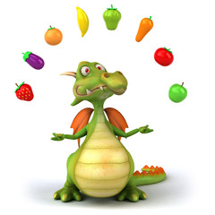 Fototapeta na wymiar Dragon i warzywa